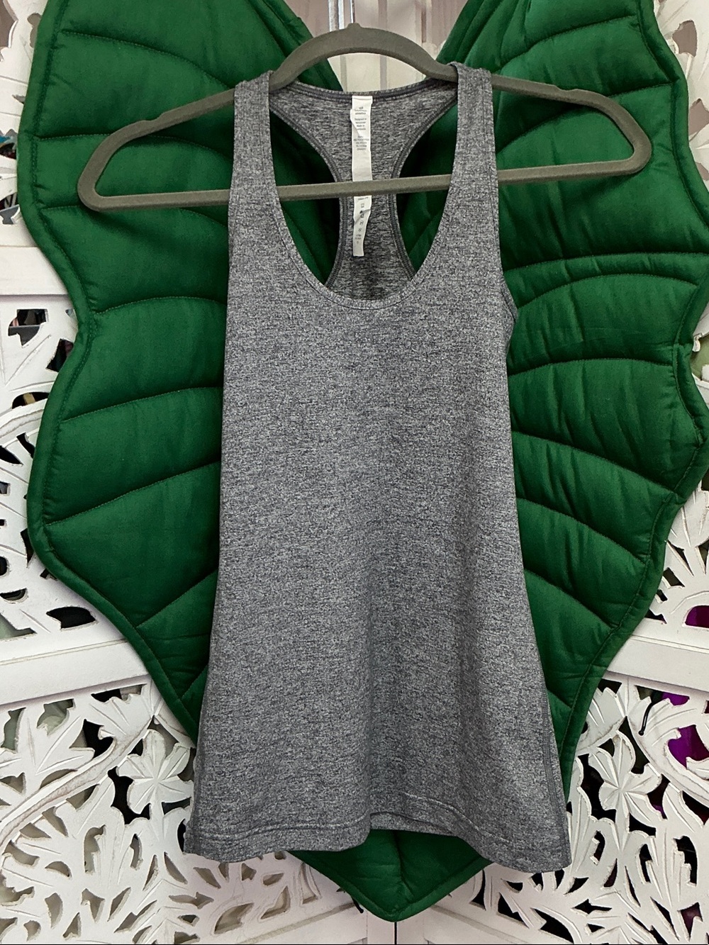 Lululemon grey racer back tank top. Size 4. Polyester/Nylon / Lycra